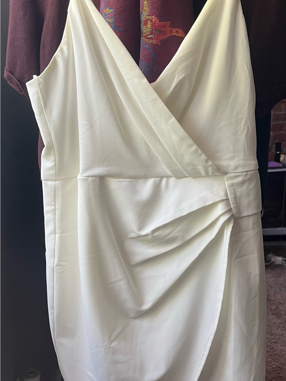 Blue Blush Strapless Cream Wrap-Style Dress